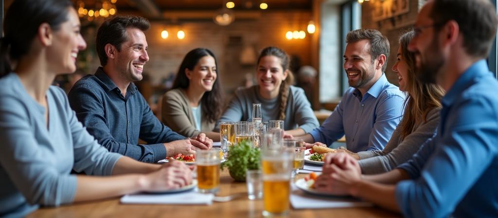 Zespół biesiadujący przy wspólnym stole